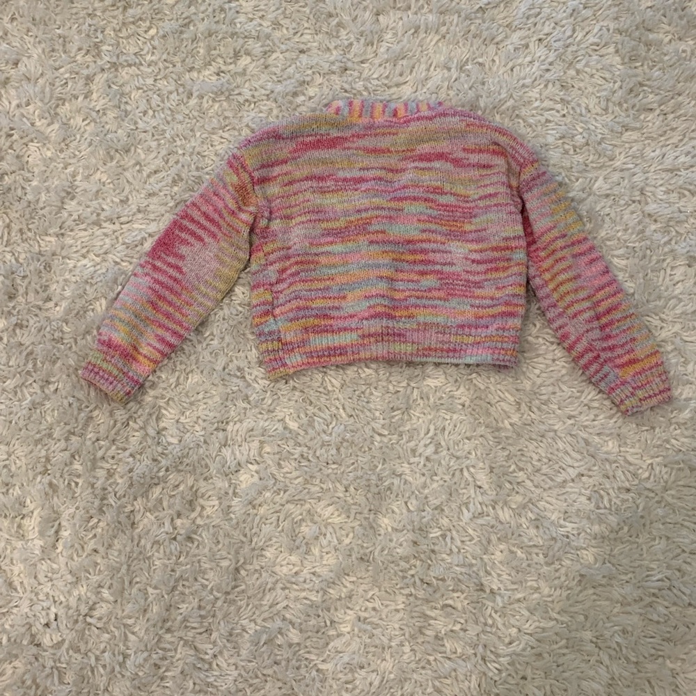 Cat & Jack Rainbow Knit Cardigan (XS, 4/5) - Picture 3 of 3
